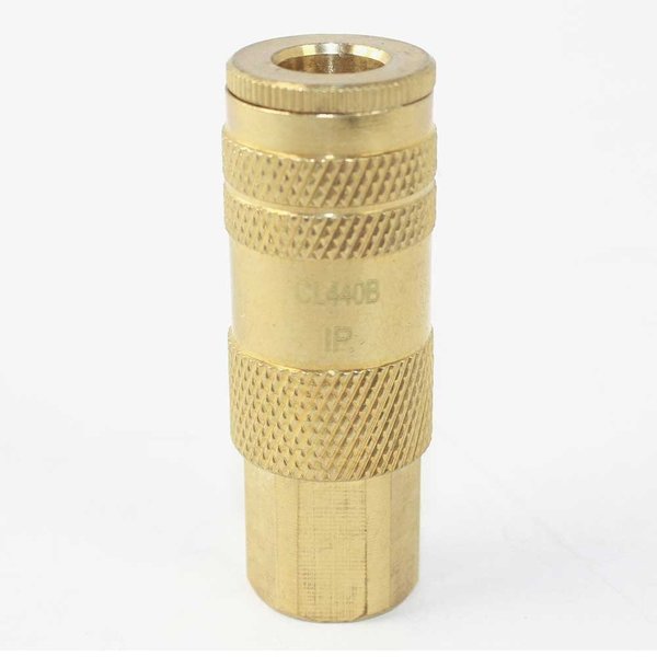 Interstate Pneumatics 1/4 Inch Lincoln Series Brass Coupler x 1/4 Inch Female NPT CL440B